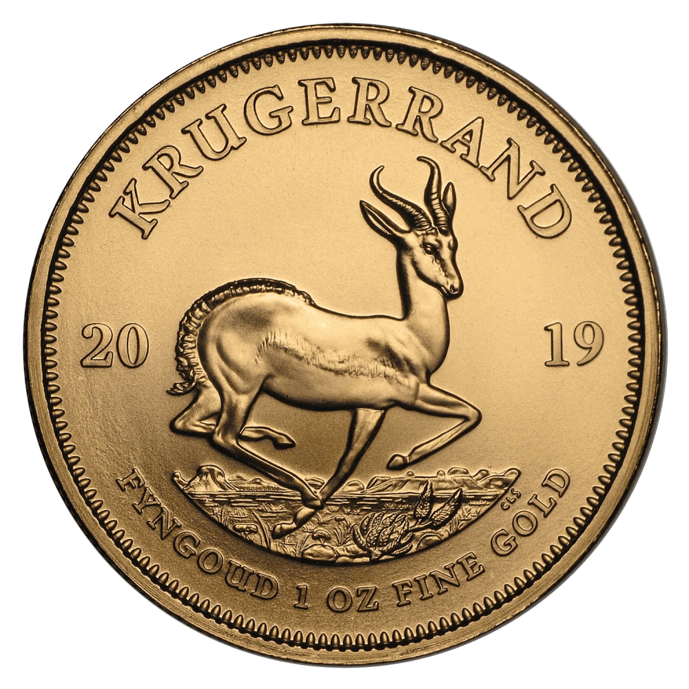 Ontwerp van 1 troy ounce gouden Krugerrand munt
