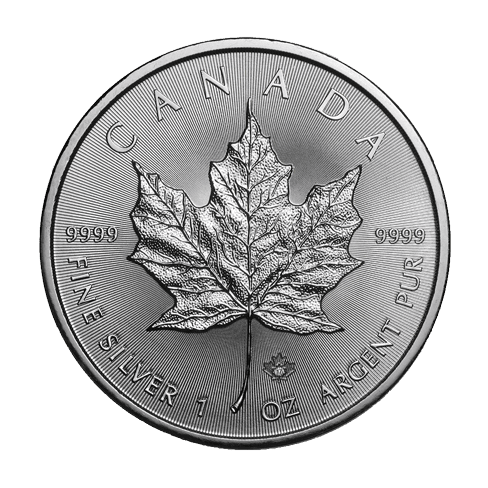 Ontwerp van 1 troy ounce zilveren Maple Leaf munt