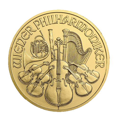 Ontwerp van 1 troy ounce gouden Philharmoniker munt