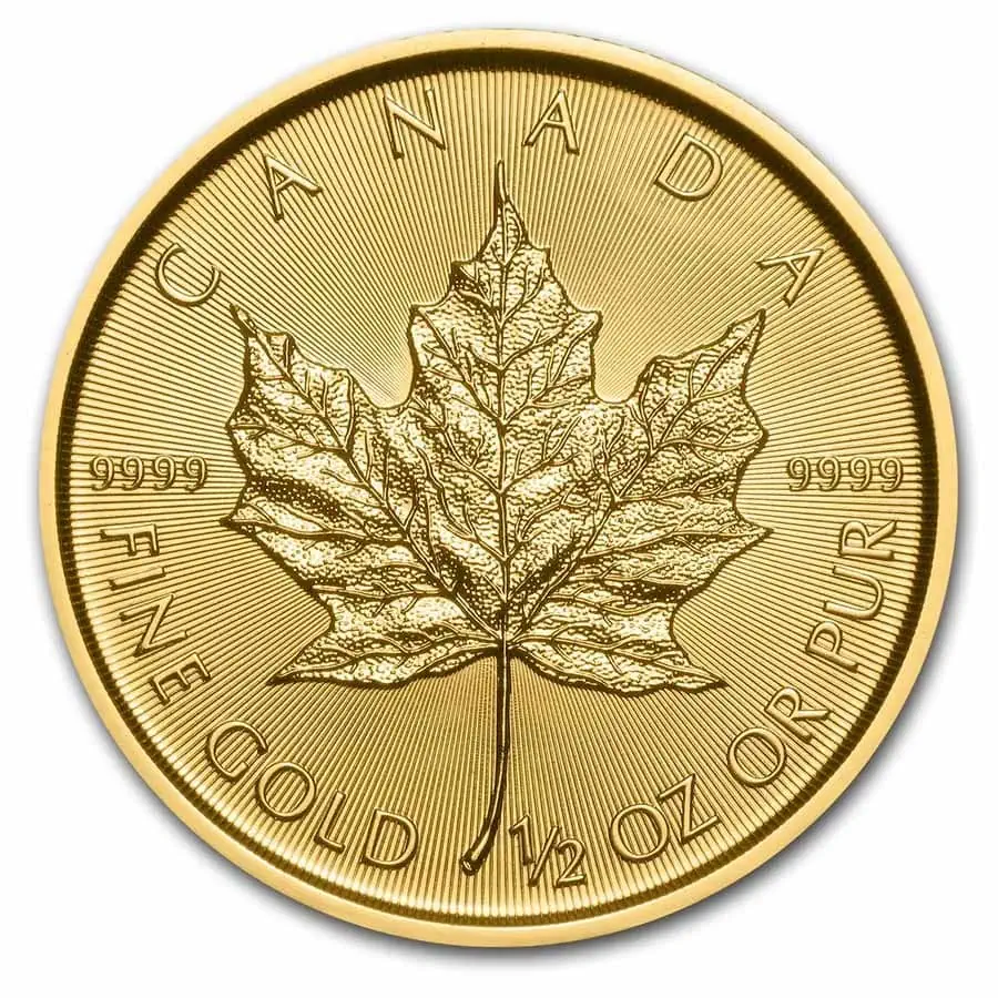 Ontwerp van 1/2 troy ounce gouden Maple Leaf 2023